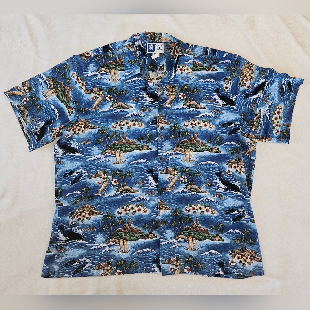 Styled by RJC mens 2xl Hawaiian print short sleeve button-up shirt